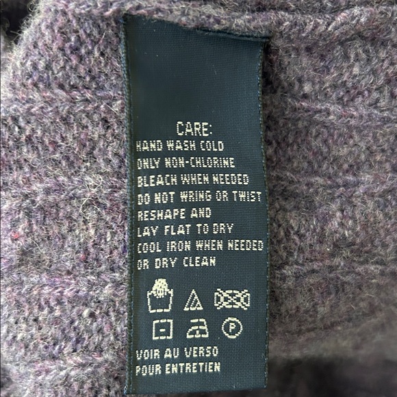 RALPH LAUREN Lavender Purple Cable Cashmere Blend Crew Neck Sweater - Small - Picture 5 of 5